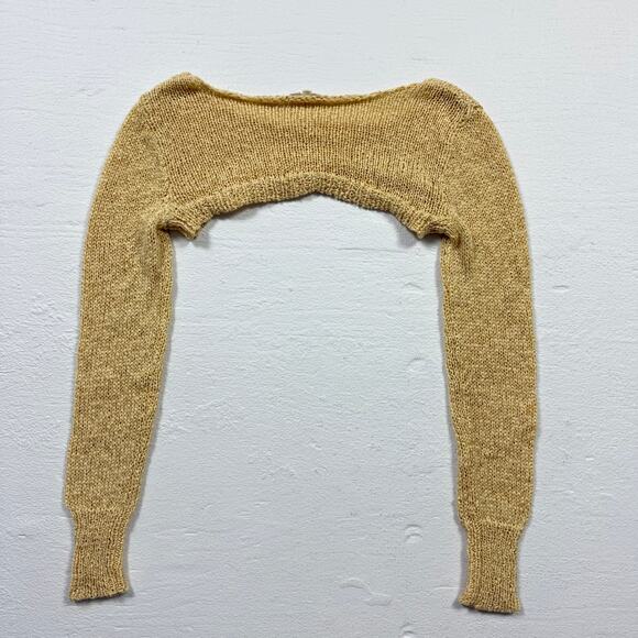 PacSun L.A. Hearts Yellow Knit Shrug Sweater Open Crochet Bolero, Size Small - Picture 5 of 5